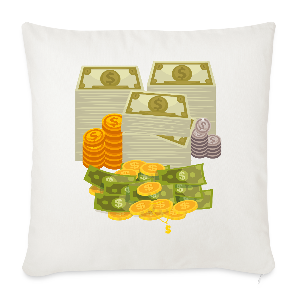 SQUAD PAPER MONEY Throw Pillow Cover 18” x 18” - natural white