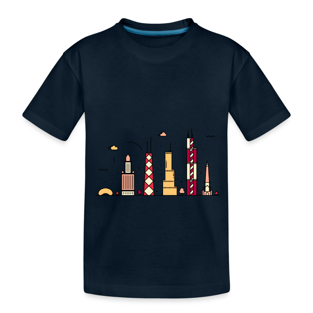 Toddler Premium Organic Chicago T-Shirt - deep navy