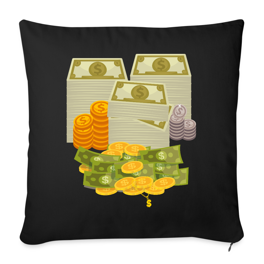 SQUAD PAPER MONEY Throw Pillow Cover 18” x 18” - black