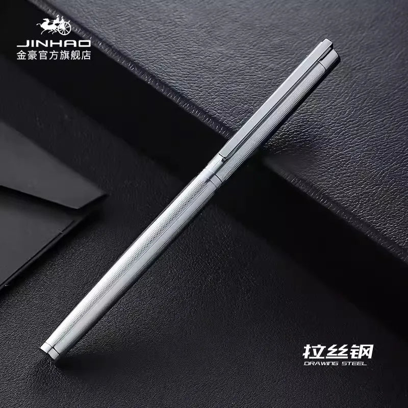 Classic Black and Silver Fountain Pen With 0.5mm Iridium Nib