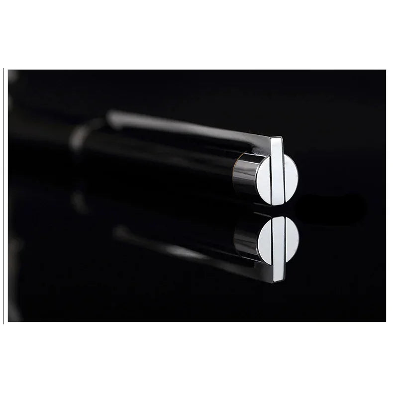 Classic Black and Silver Fountain Pen With 0.5mm Iridium Nib