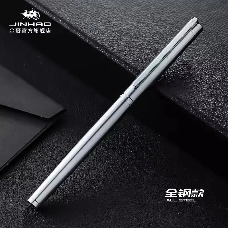 Classic Black and Silver Fountain Pen With 0.5mm Iridium Nib