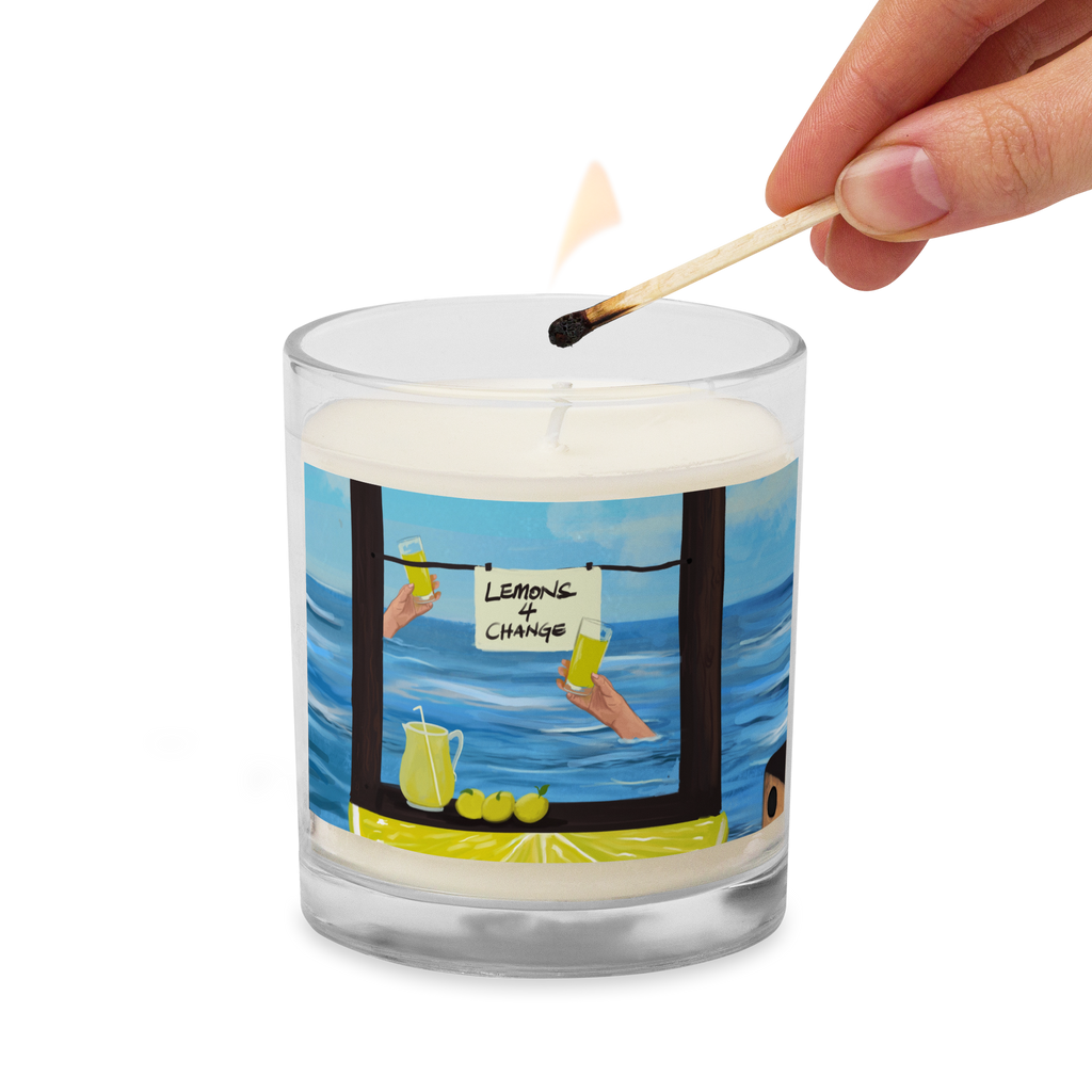 Glass jar soy wax candle - Lemons 4 Change