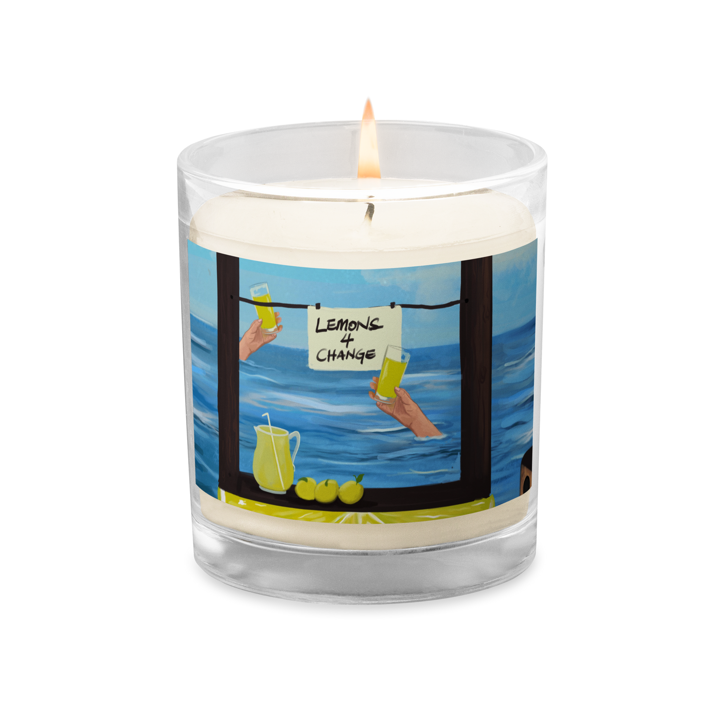 Glass jar soy wax candle - Lemons 4 Change