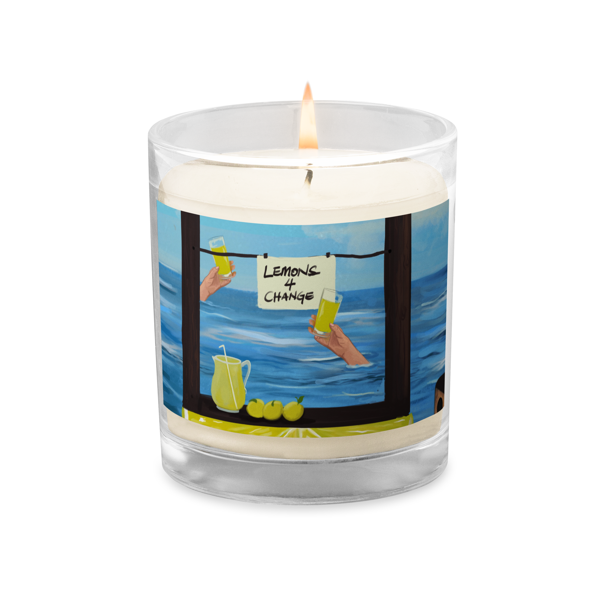 Glass jar soy wax candle - Lemons 4 Change