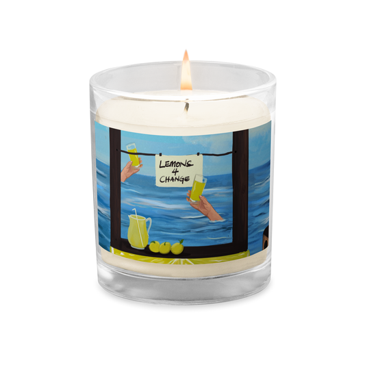 Glass jar soy wax candle - Lemons 4 Change