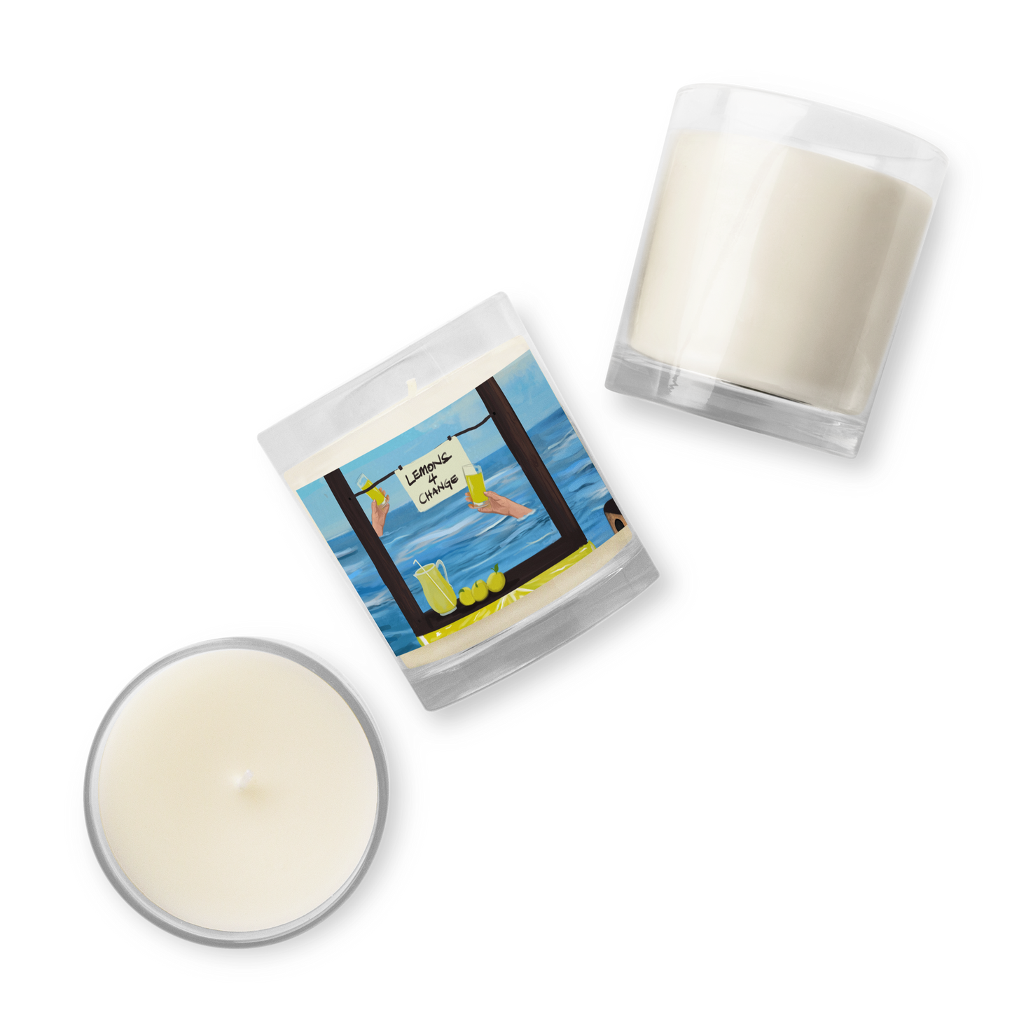 Glass jar soy wax candle - Lemons 4 Change