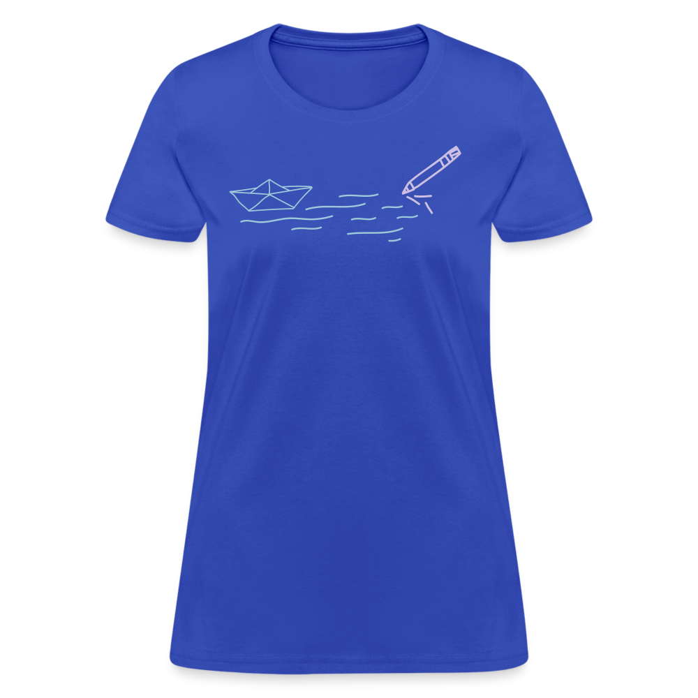 Women's T-Shirt - Sailing Paper - royal blue