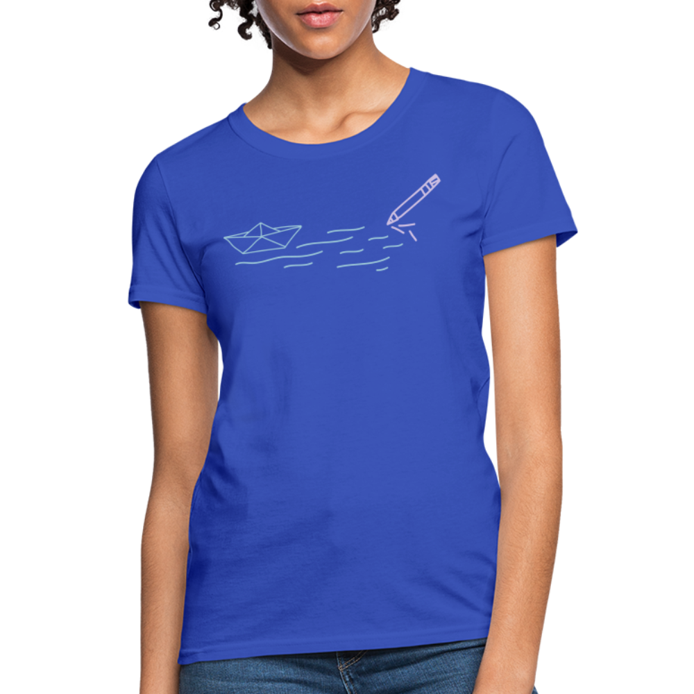 Women's T-Shirt - Sailing Paper - royal blue