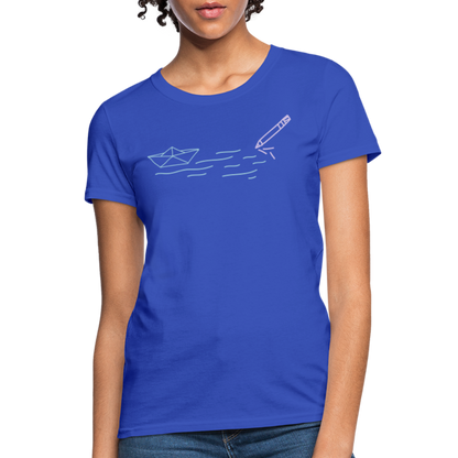 Women's T-Shirt - Sailing Paper - royal blue