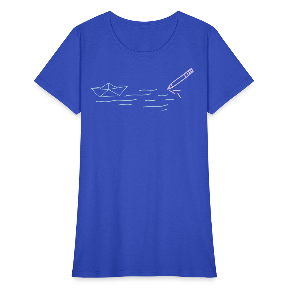 Women's T-Shirt - Sailing Paper - royal blue