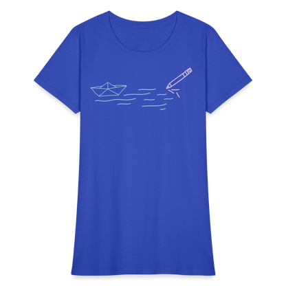 Women's T-Shirt - Sailing Paper - royal blue