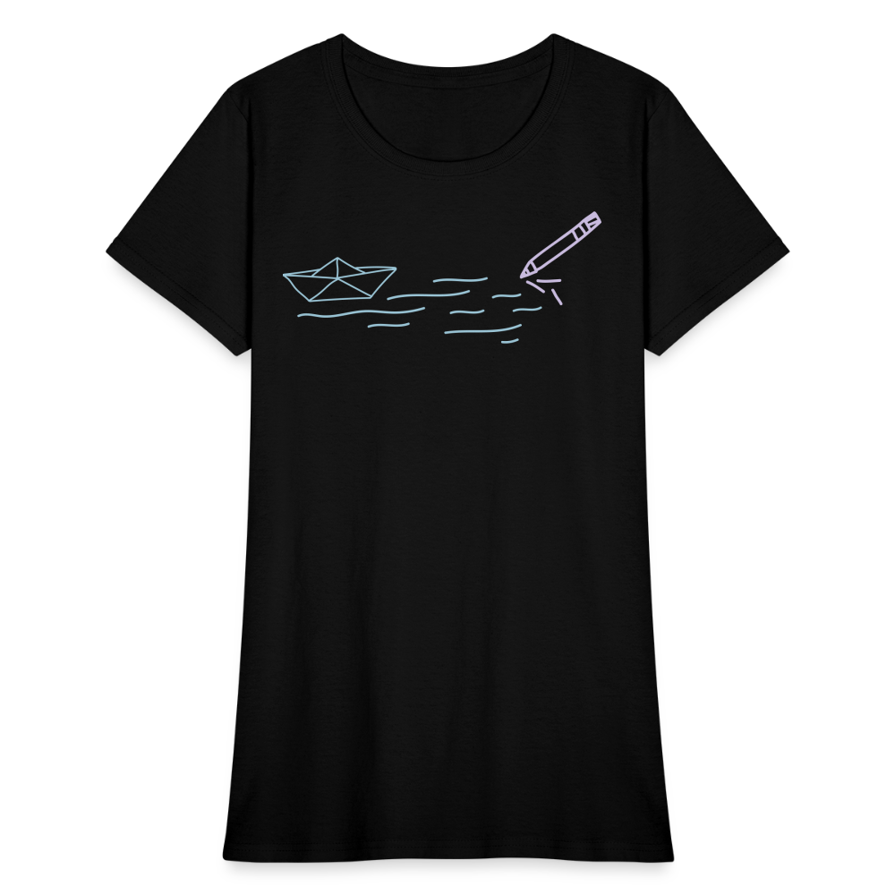 Women's T-Shirt - Sailing Paper - black