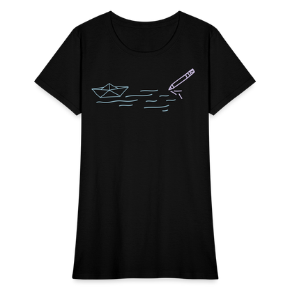 Women's T-Shirt - Sailing Paper - black