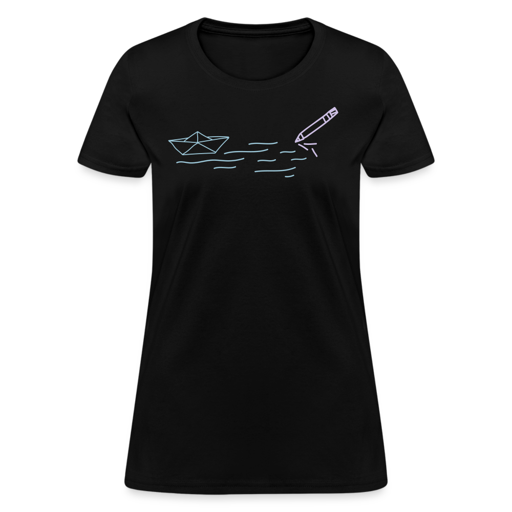 Women's T-Shirt - Sailing Paper - black