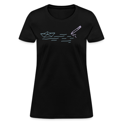 Women's T-Shirt - Sailing Paper - black