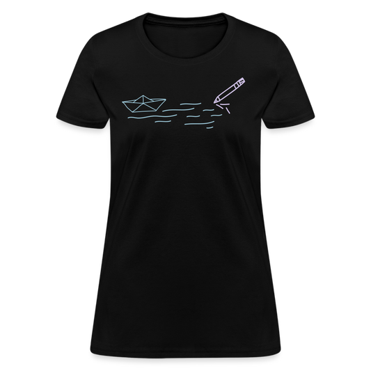 Women's T-Shirt - Sailing Paper - black