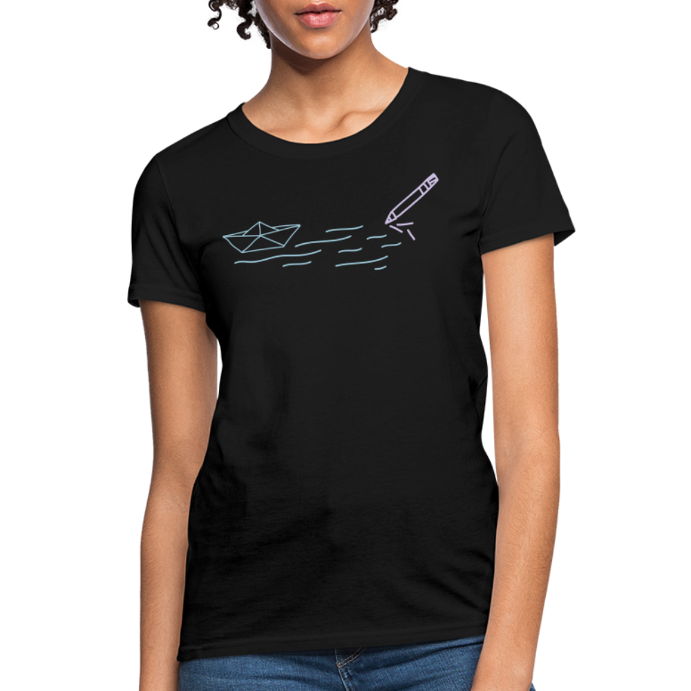 Women's T-Shirt - Sailing Paper - black