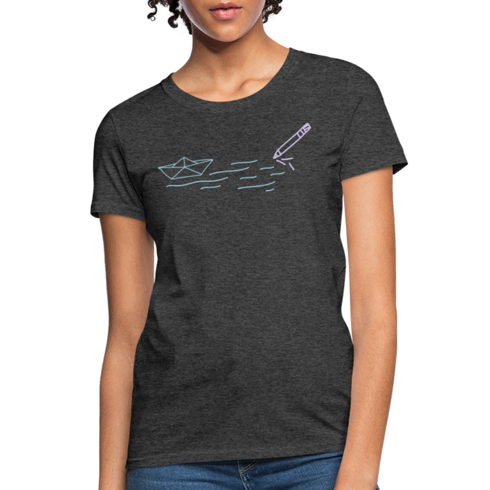 Women's T-Shirt - Sailing Paper - heather black