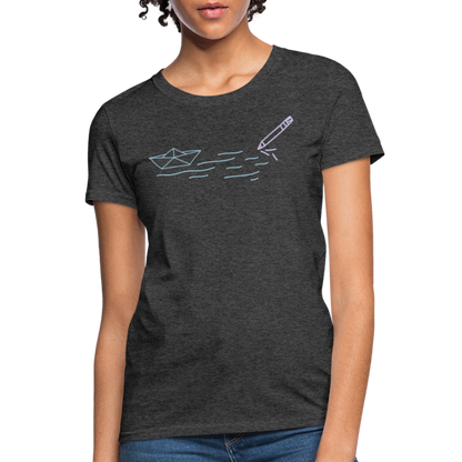 Women's T-Shirt - Sailing Paper - heather black