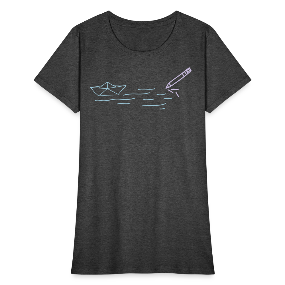 Women's T-Shirt - Sailing Paper - heather black