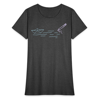 Women's T-Shirt - Sailing Paper - heather black