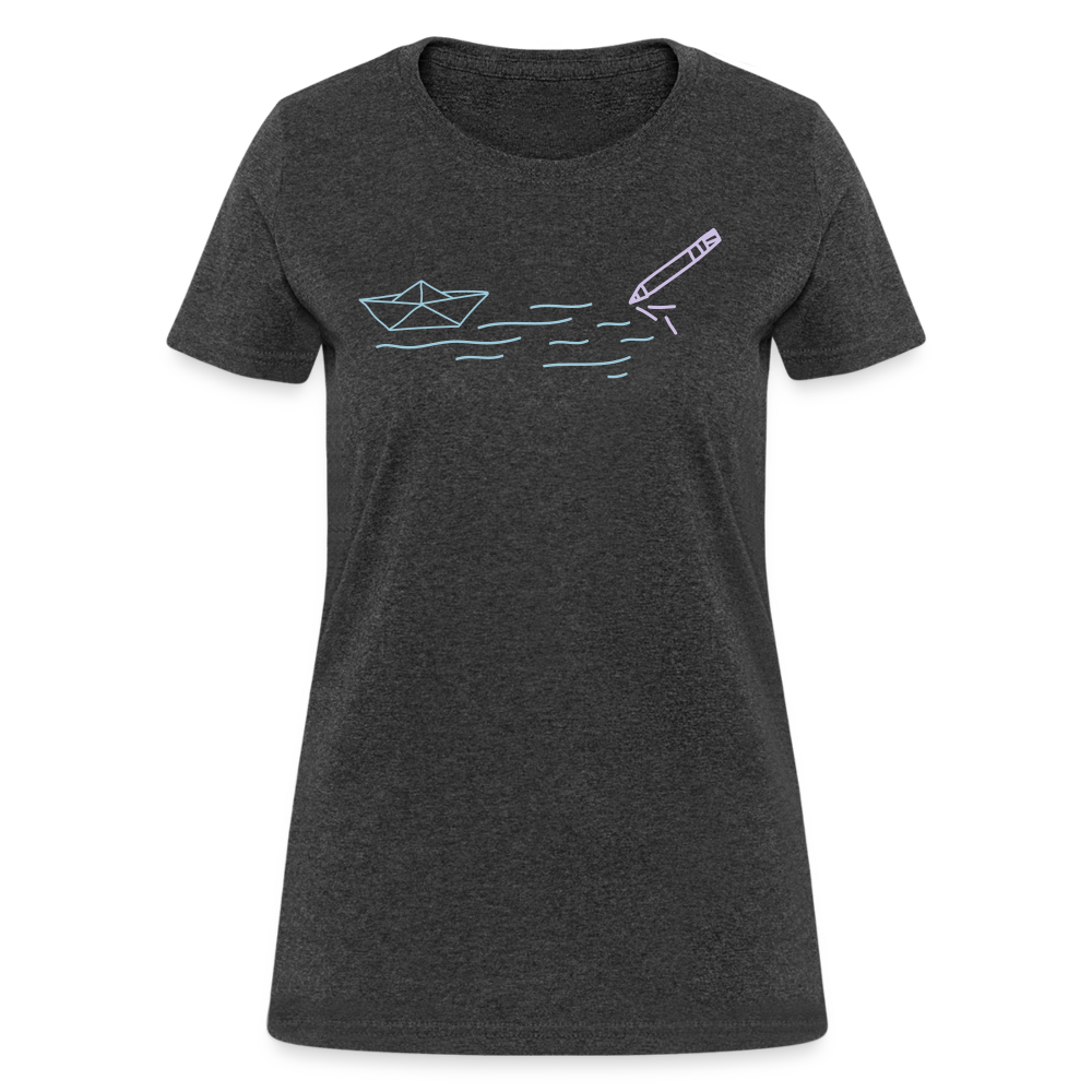 Women's T-Shirt - Sailing Paper - heather black