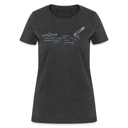 Women's T-Shirt - Sailing Paper - heather black