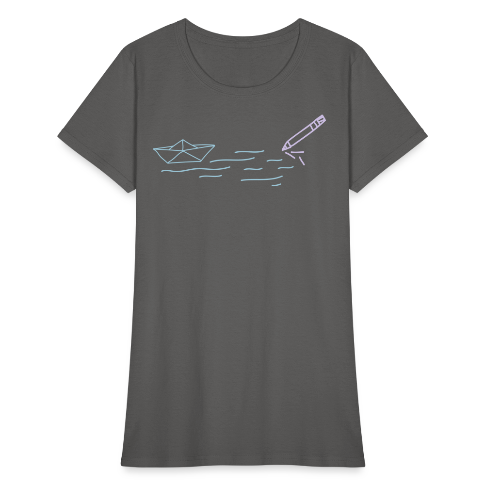 Women's T-Shirt - Sailing Paper - charcoal