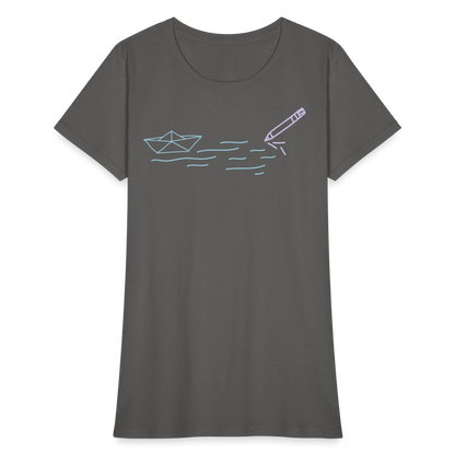 Women's T-Shirt - Sailing Paper - charcoal