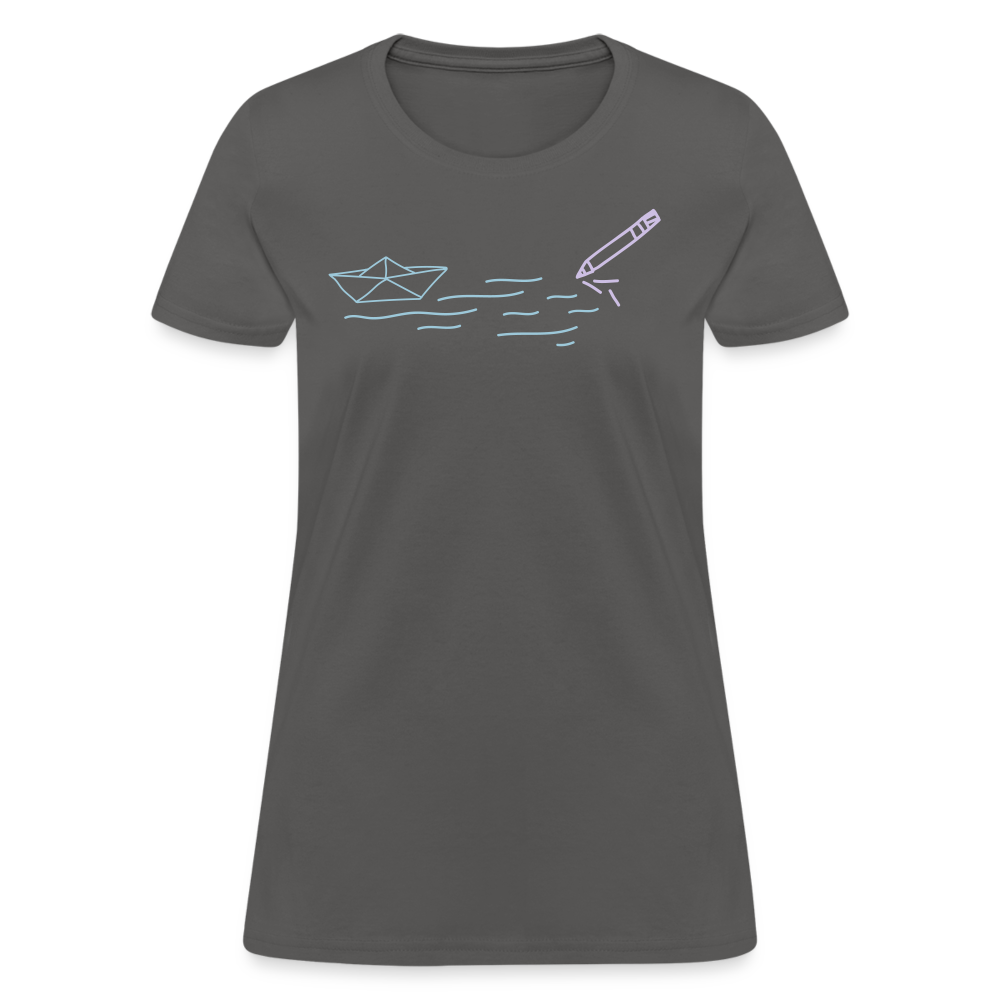 Women's T-Shirt - Sailing Paper - charcoal