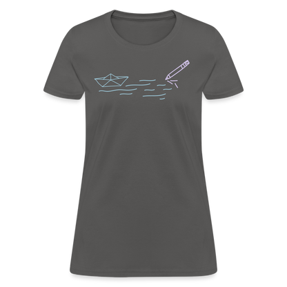 Women's T-Shirt - Sailing Paper - charcoal