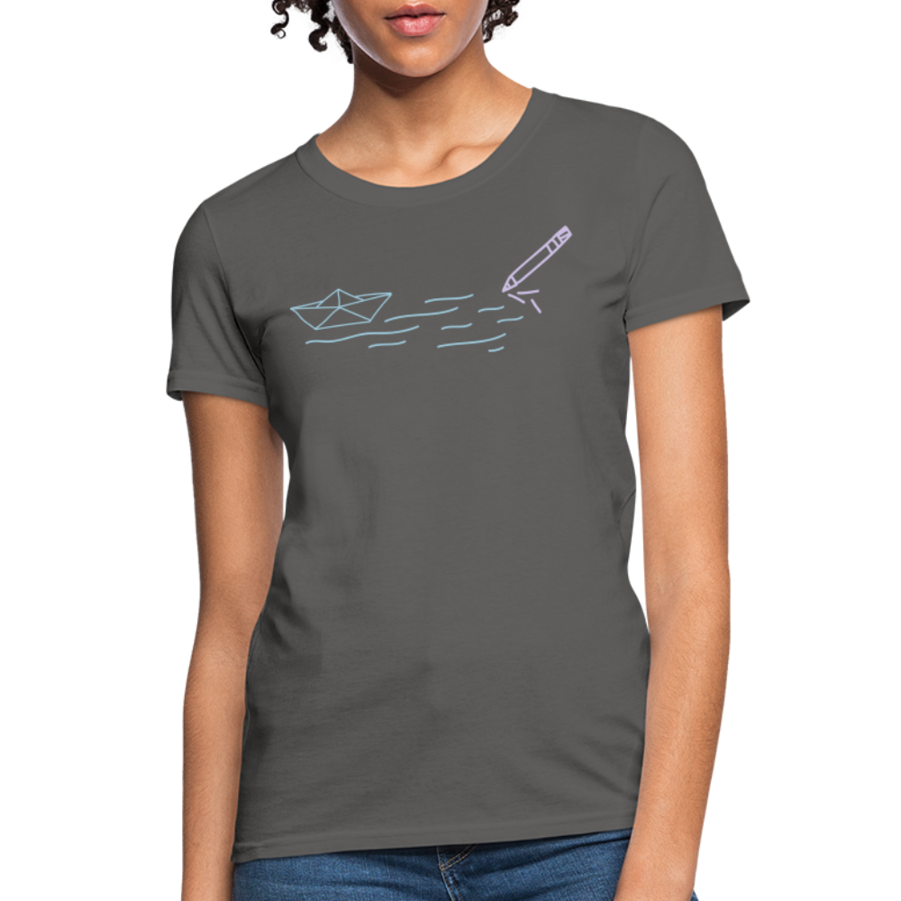 Women's T-Shirt - Sailing Paper - charcoal