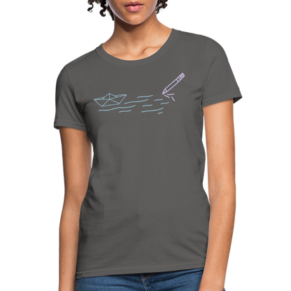 Women's T-Shirt - Sailing Paper - charcoal