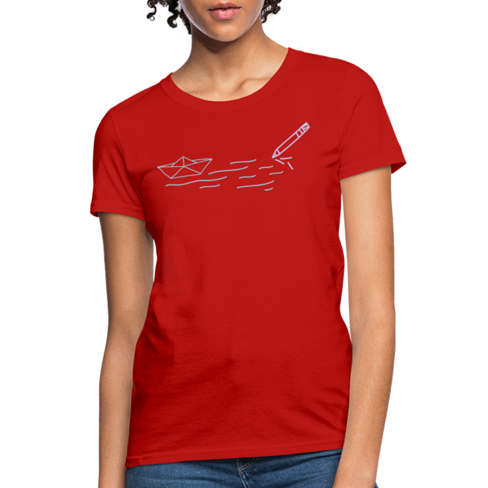 Women's T-Shirt - Sailing Paper - red