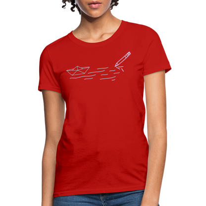 Women's T-Shirt - Sailing Paper - red