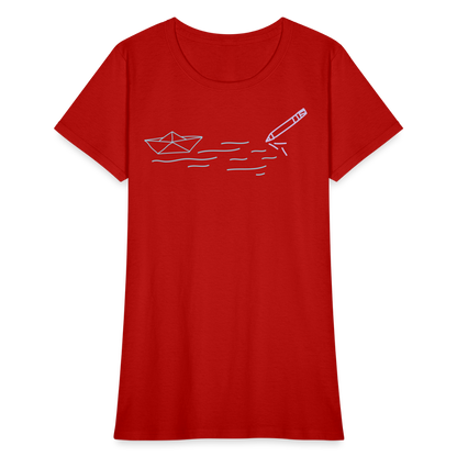 Women's T-Shirt - Sailing Paper - red