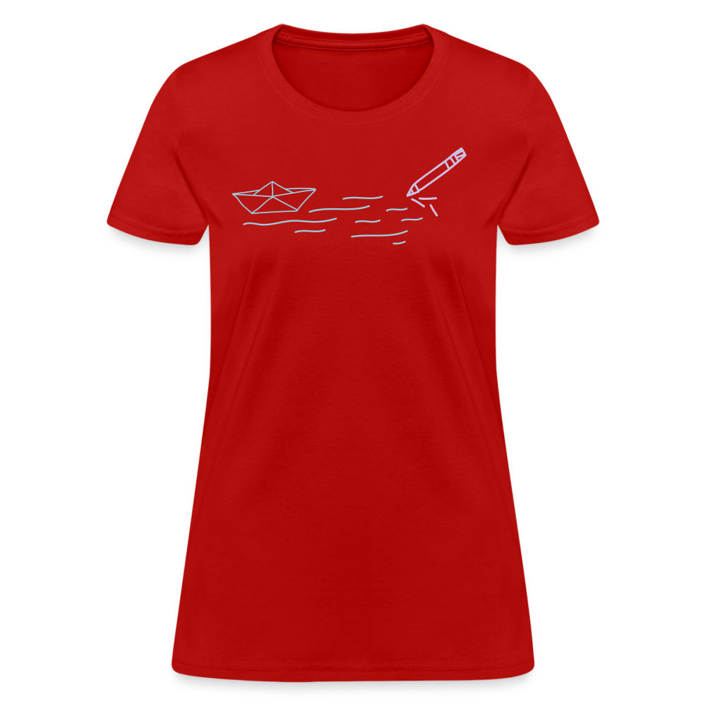 Women's T-Shirt - Sailing Paper - red