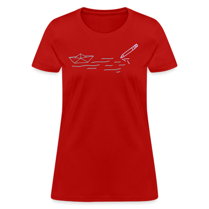 Women's T-Shirt - Sailing Paper - red