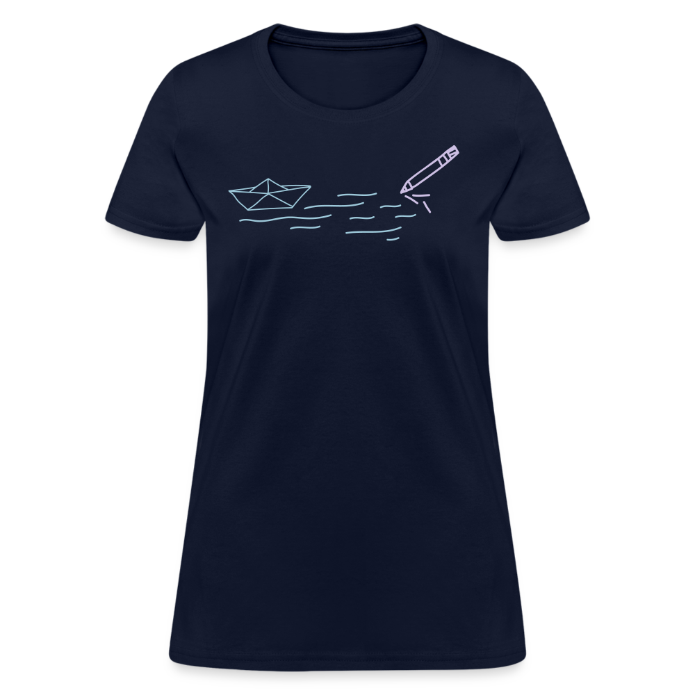 Women's T-Shirt - Sailing Paper - navy