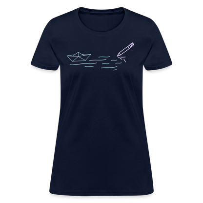 Women's T-Shirt - Sailing Paper - navy