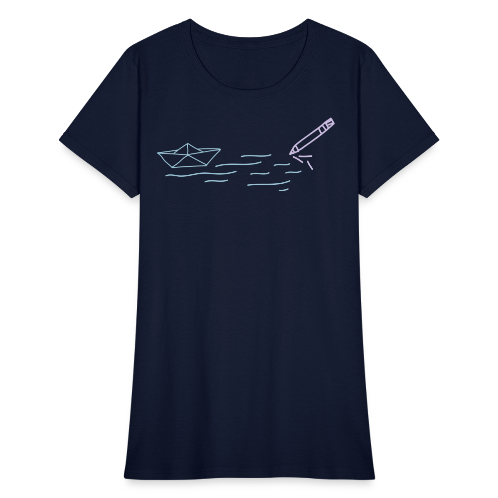 Women's T-Shirt - Sailing Paper - navy