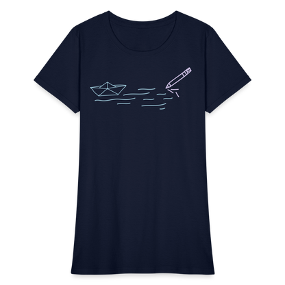 Women's T-Shirt - Sailing Paper - navy