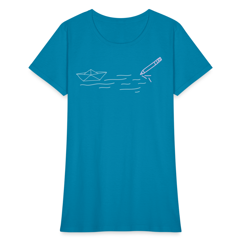 Women's T-Shirt - Sailing Paper - turquoise