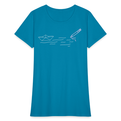 Women's T-Shirt - Sailing Paper - turquoise