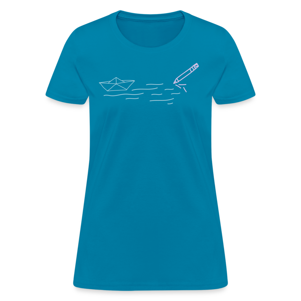 Women's T-Shirt - Sailing Paper - turquoise