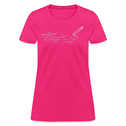 Women's T-Shirt - Sailing Paper - fuchsia