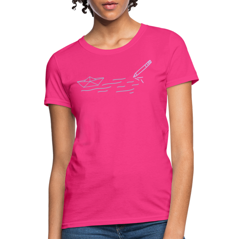 Women's T-Shirt - Sailing Paper - fuchsia