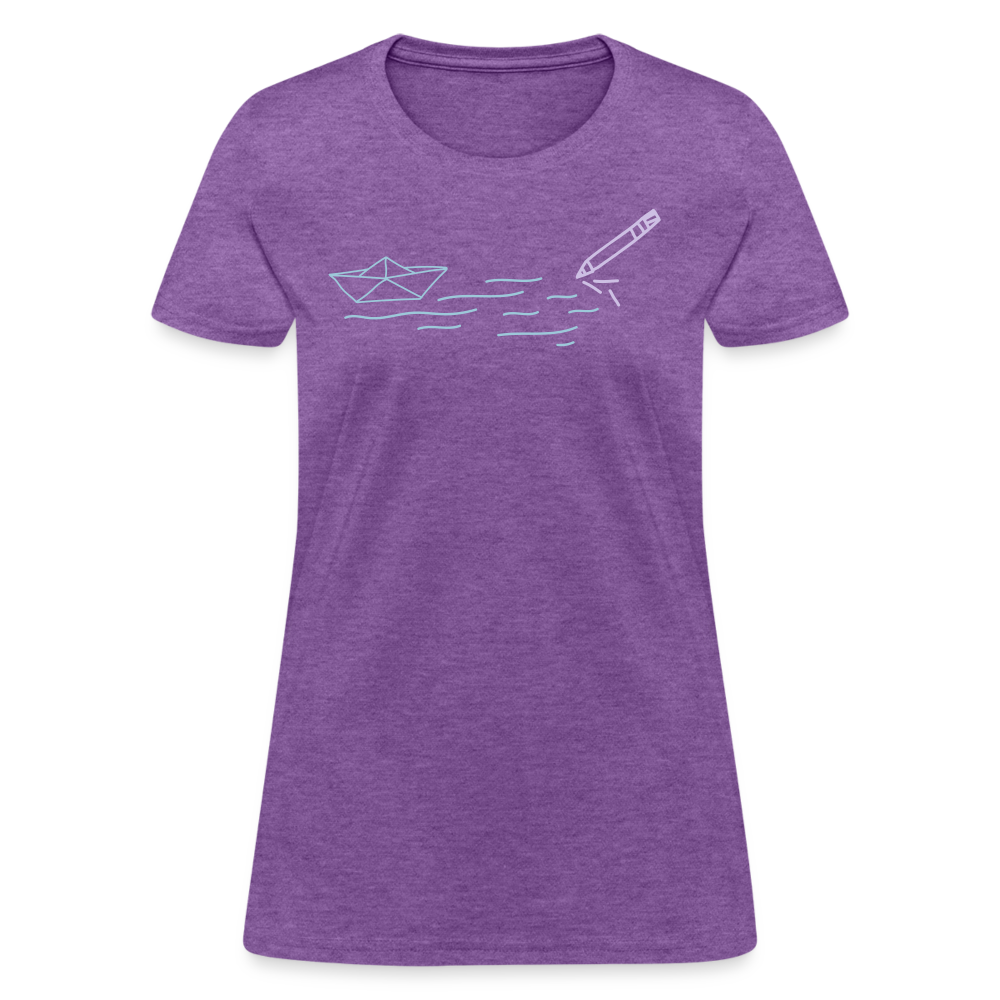 Women's T-Shirt - Sailing Paper - purple heather