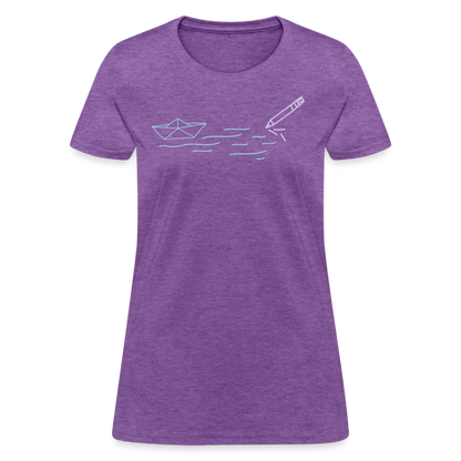 Women's T-Shirt - Sailing Paper - purple heather